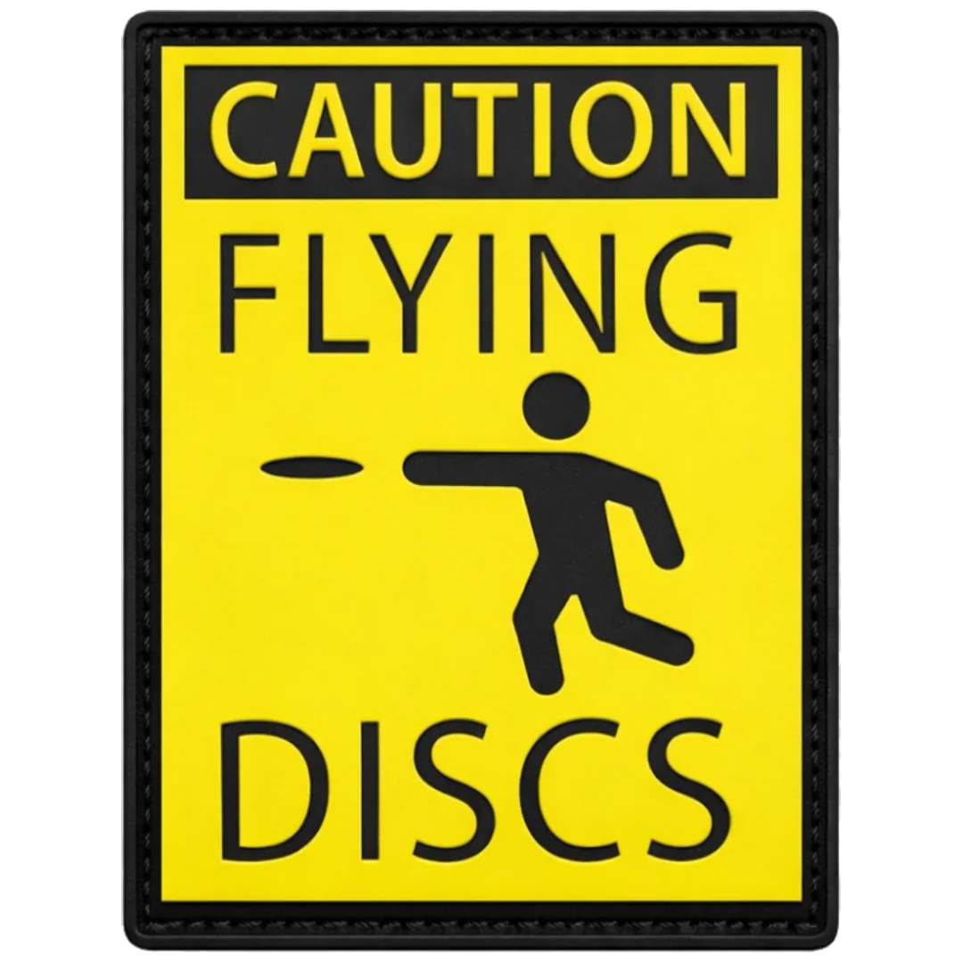 "Caution Flying Discs" Patch