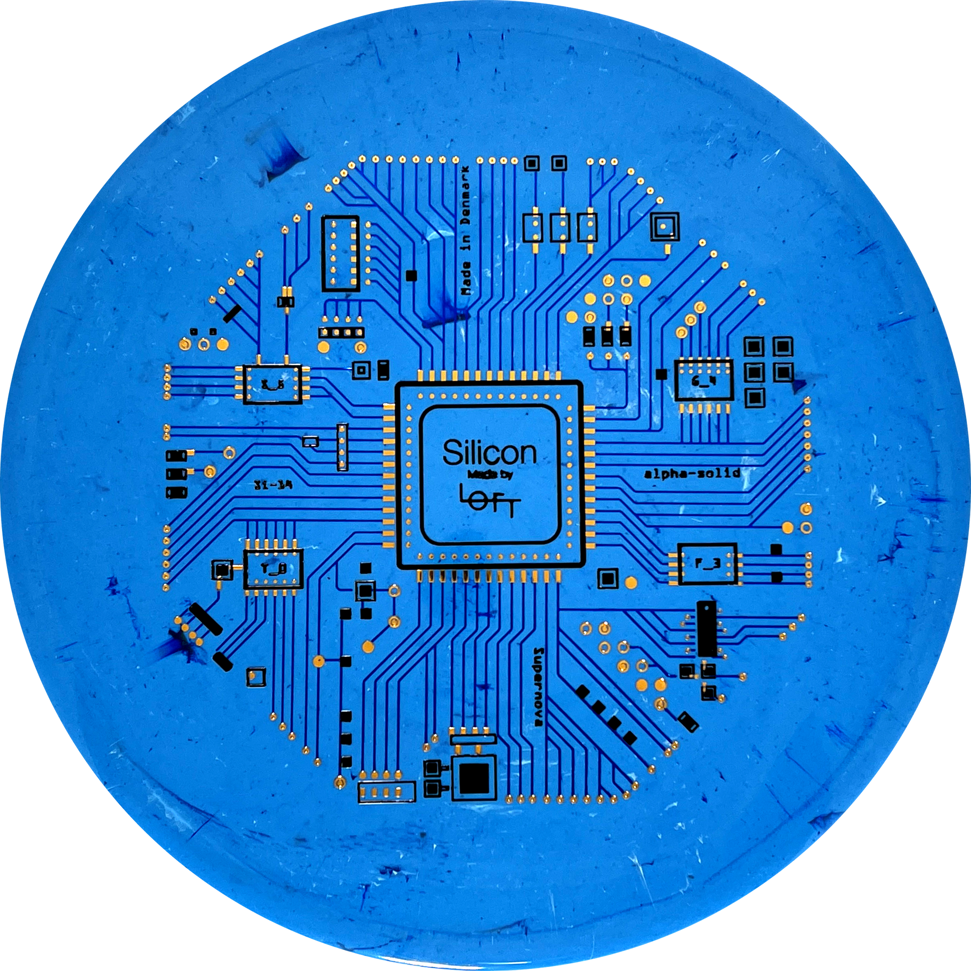 Alpha-solid Silicon Supernova Microchip Stamp